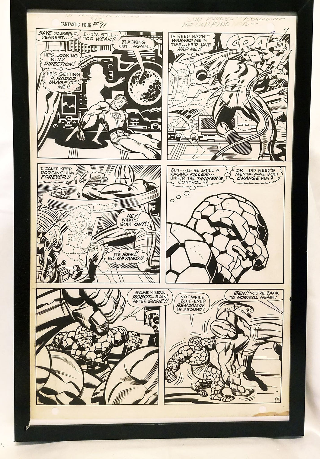 Fantastic Four #71 pg. 5 by Jack Kirby 11x17 FRAMED Original Art Poster Marvel Comics