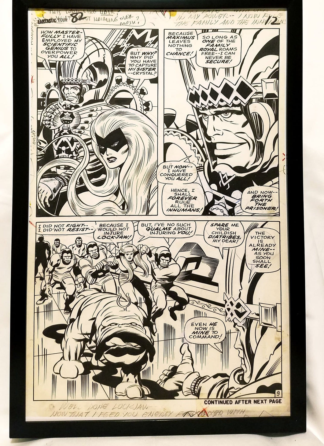 Fantastic Four #82 pg. 9 by Jack Kirby 11x17 FRAMED Original Art Poster Marvel Comics