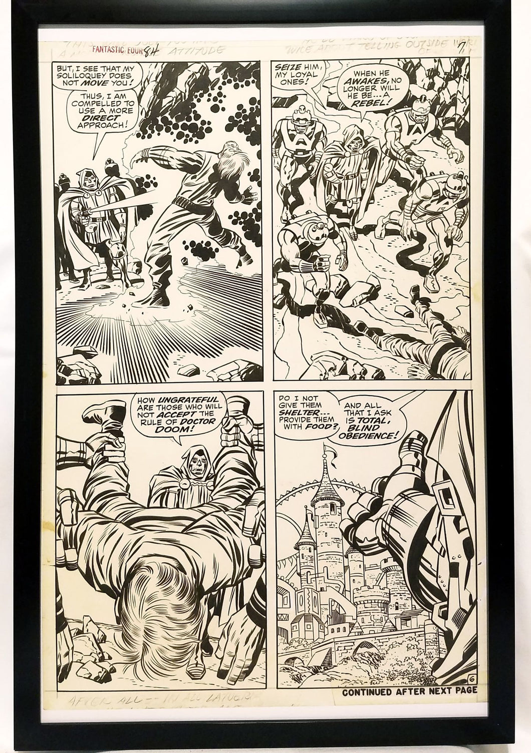 Fantastic Four #84 pg. 6 by Jack Kirby 11x17 FRAMED Original Art Poster Marvel Comics