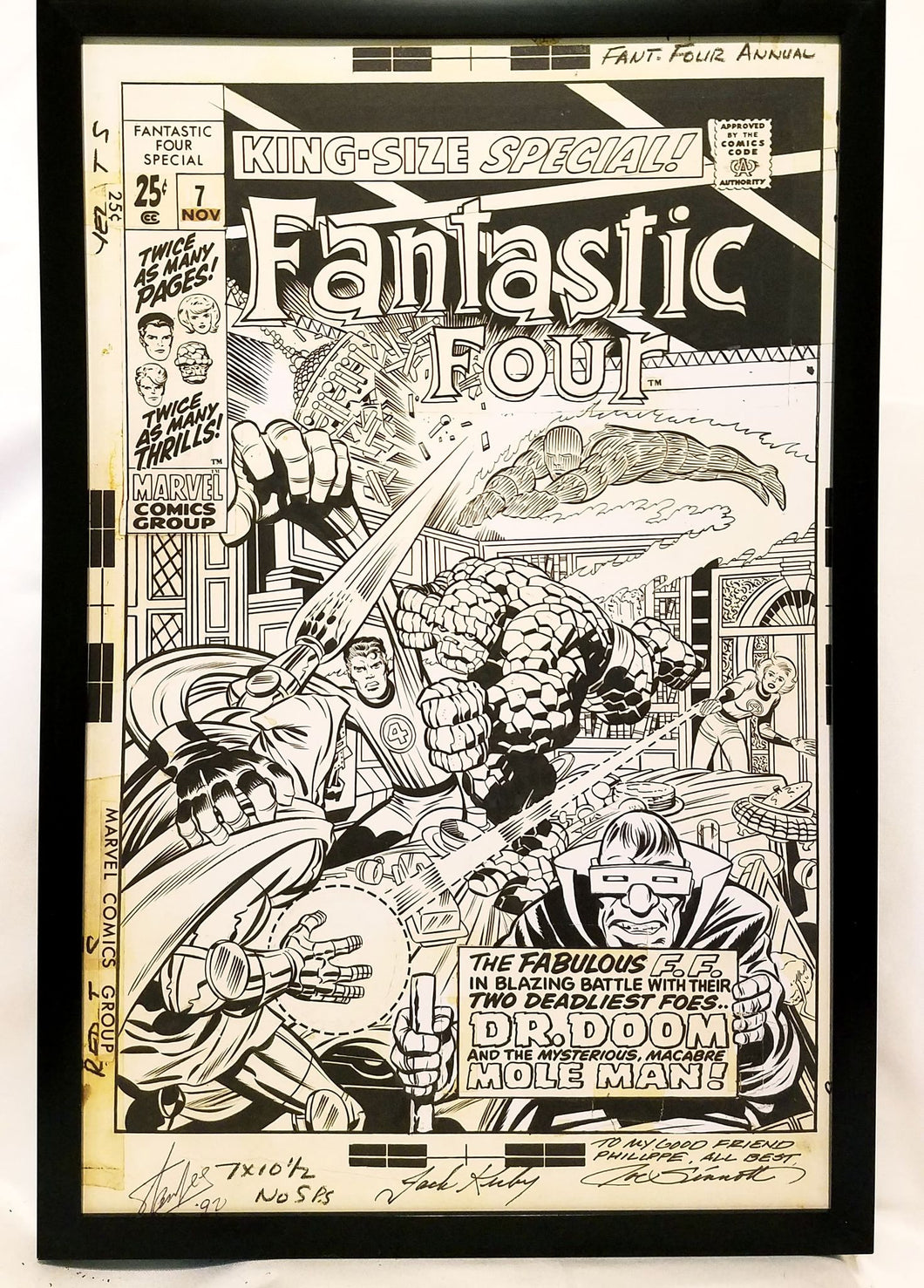 Fantastic Four Annual #7 by Jack Kirby 11x17 FRAMED Original Art Poster Marvel Comics