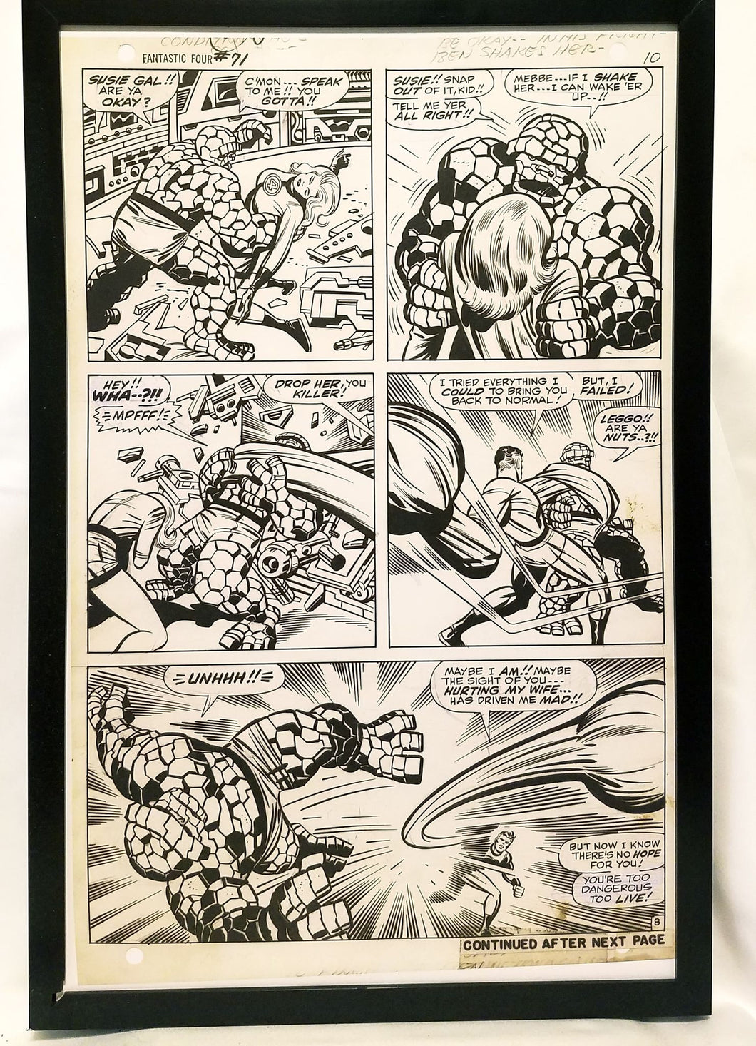 Fantastic Four #71 pg. 8 by Jack Kirby 11x17 FRAMED Original Art Poster Marvel Comics