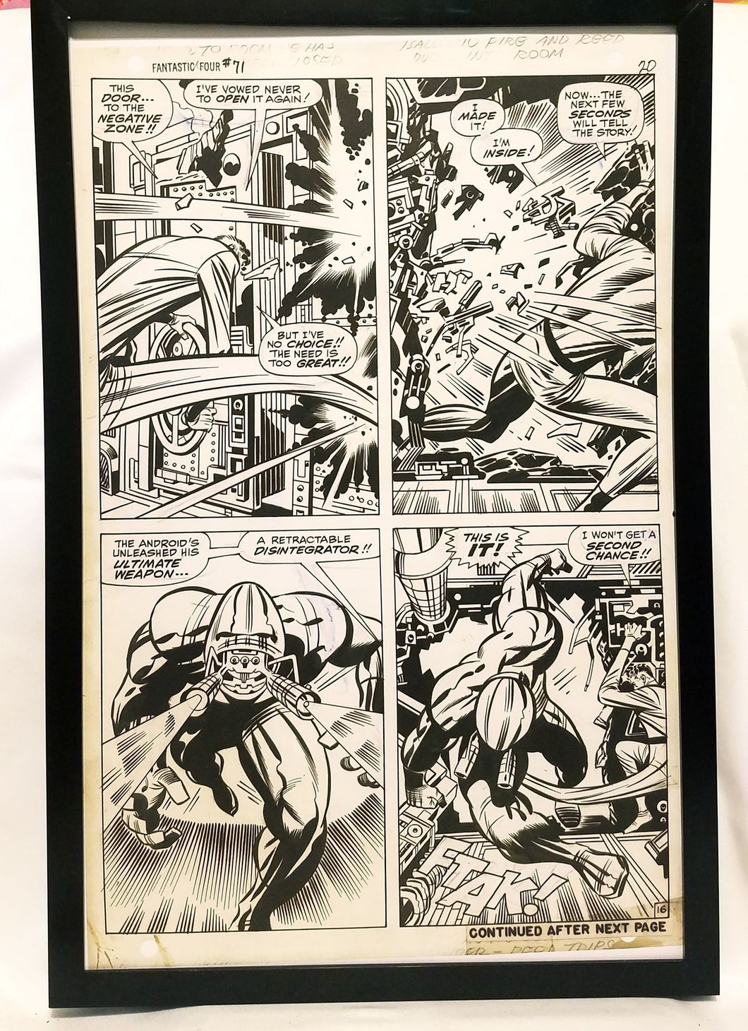 Fantastic Four #71 pg. 16 by Jack Kirby 11x17 FRAMED Original Art Poster Marvel Comics