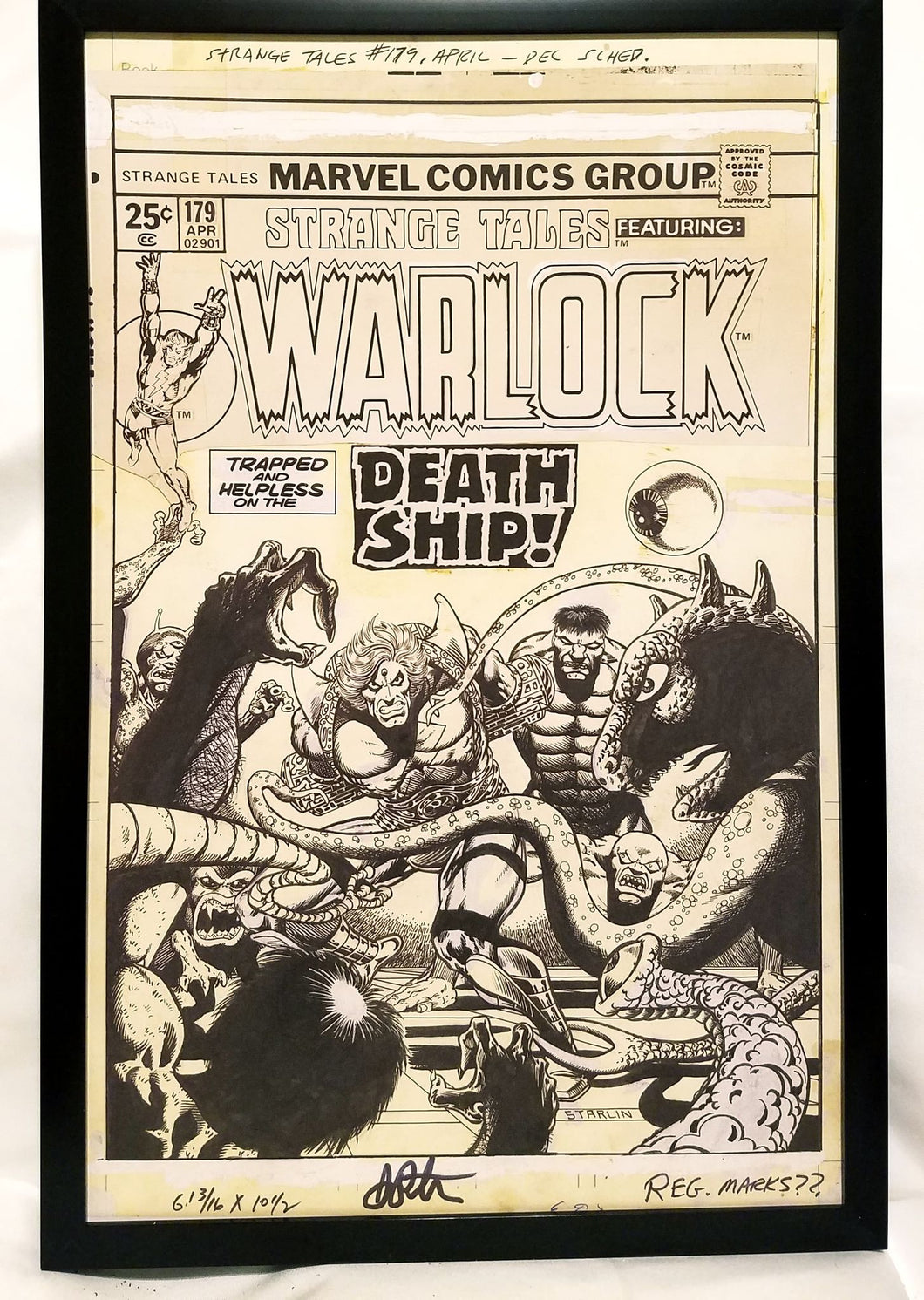 Strange Tales #179 by Jim Starlin 11x17 FRAMED Original Art Poster Marvel Comics