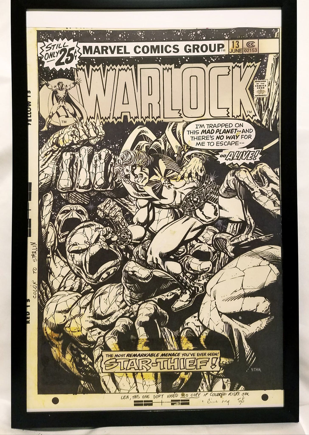 Warlock #13 by Jim Starlin 11x17 FRAMED Original Art Poster Marvel Comics