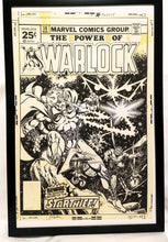 Load image into Gallery viewer, Warlock #14 by Jim Starlin 11x17 FRAMED Original Art Poster Marvel Comics
