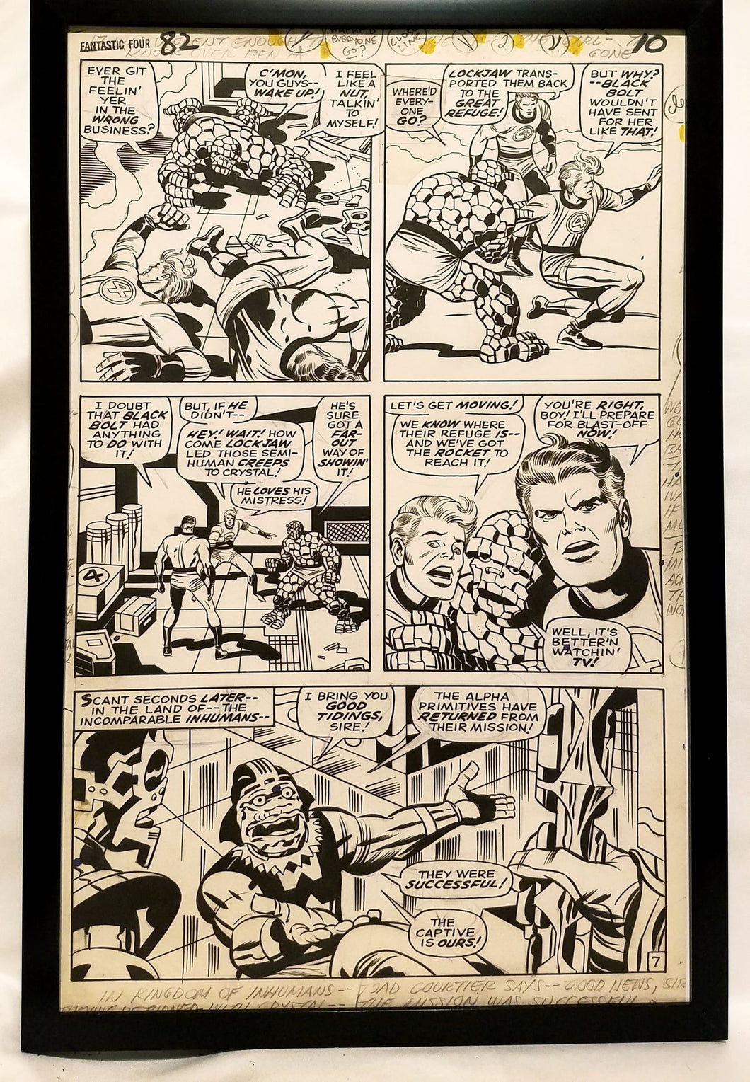 Fantastic Four #82 pg. 7 by Jack Kirby 11x17 FRAMED Original Art Poster Marvel Comics