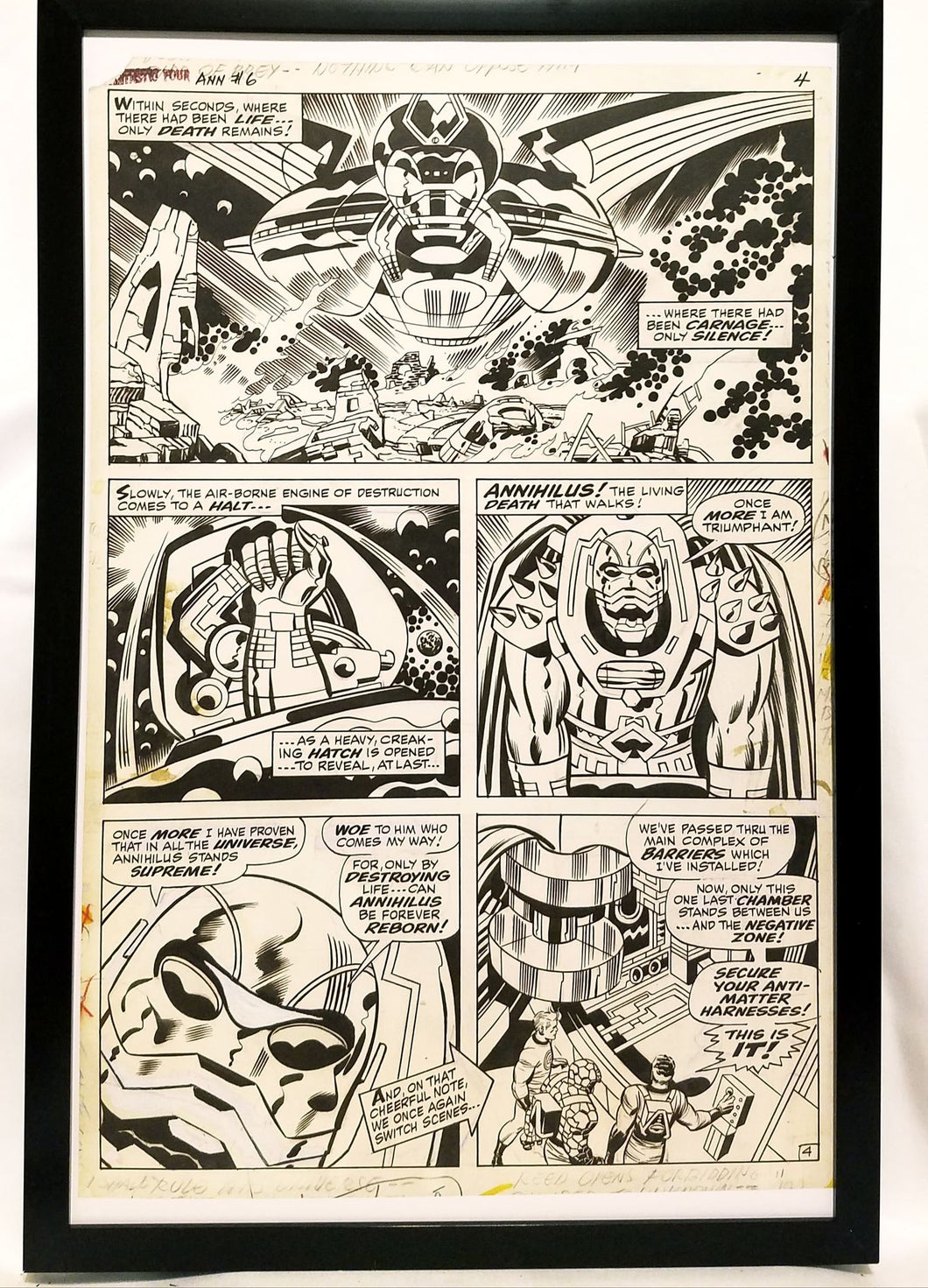Fantastic Four Annual #6 pg. 4 by Jack Kirby 11x17 FRAMED Original Art Poster Marvel Comics
