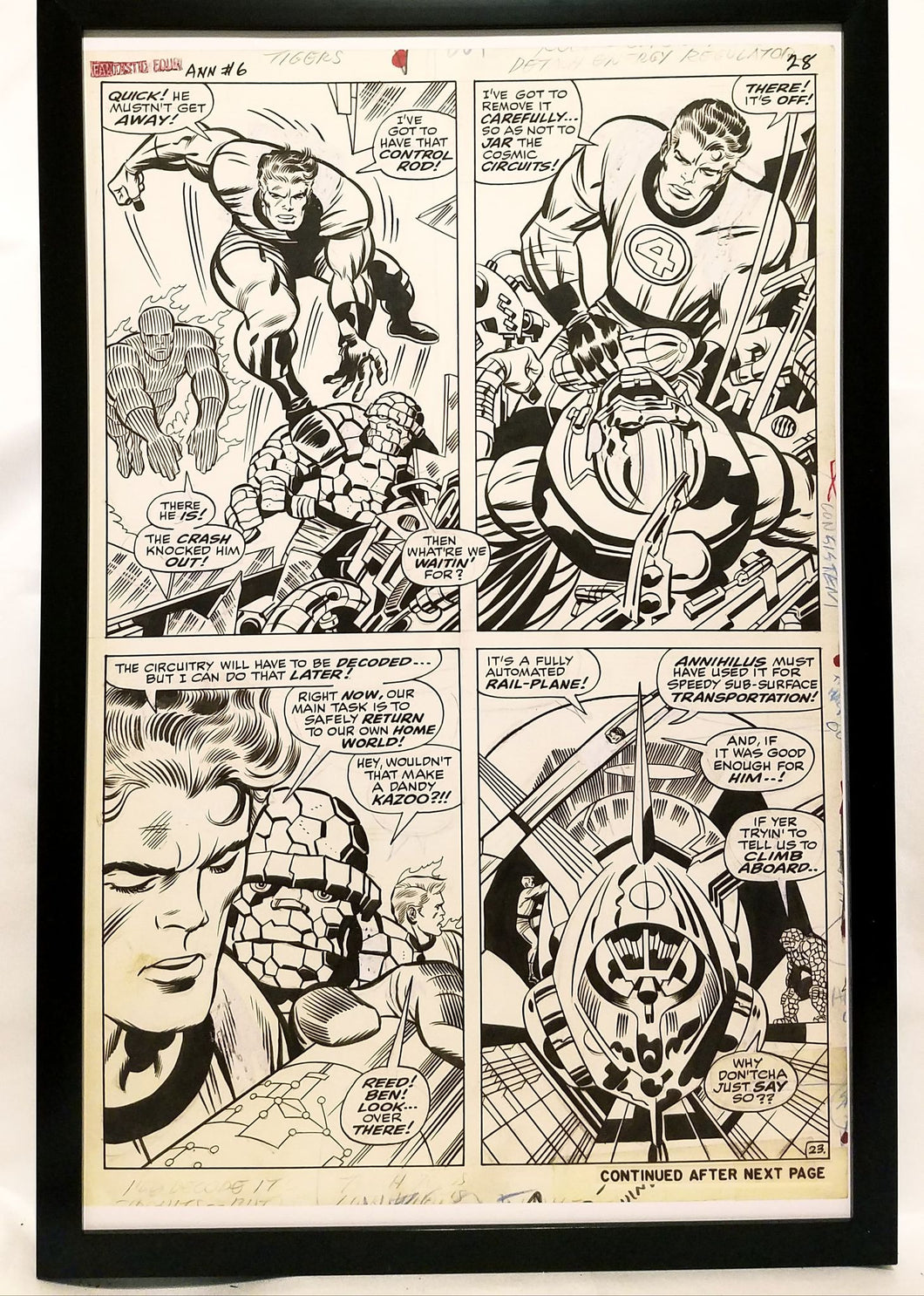 Fantastic Four Annual #6 pg. 23 by Jack Kirby 11x17 FRAMED Original Art Poster Marvel Comics