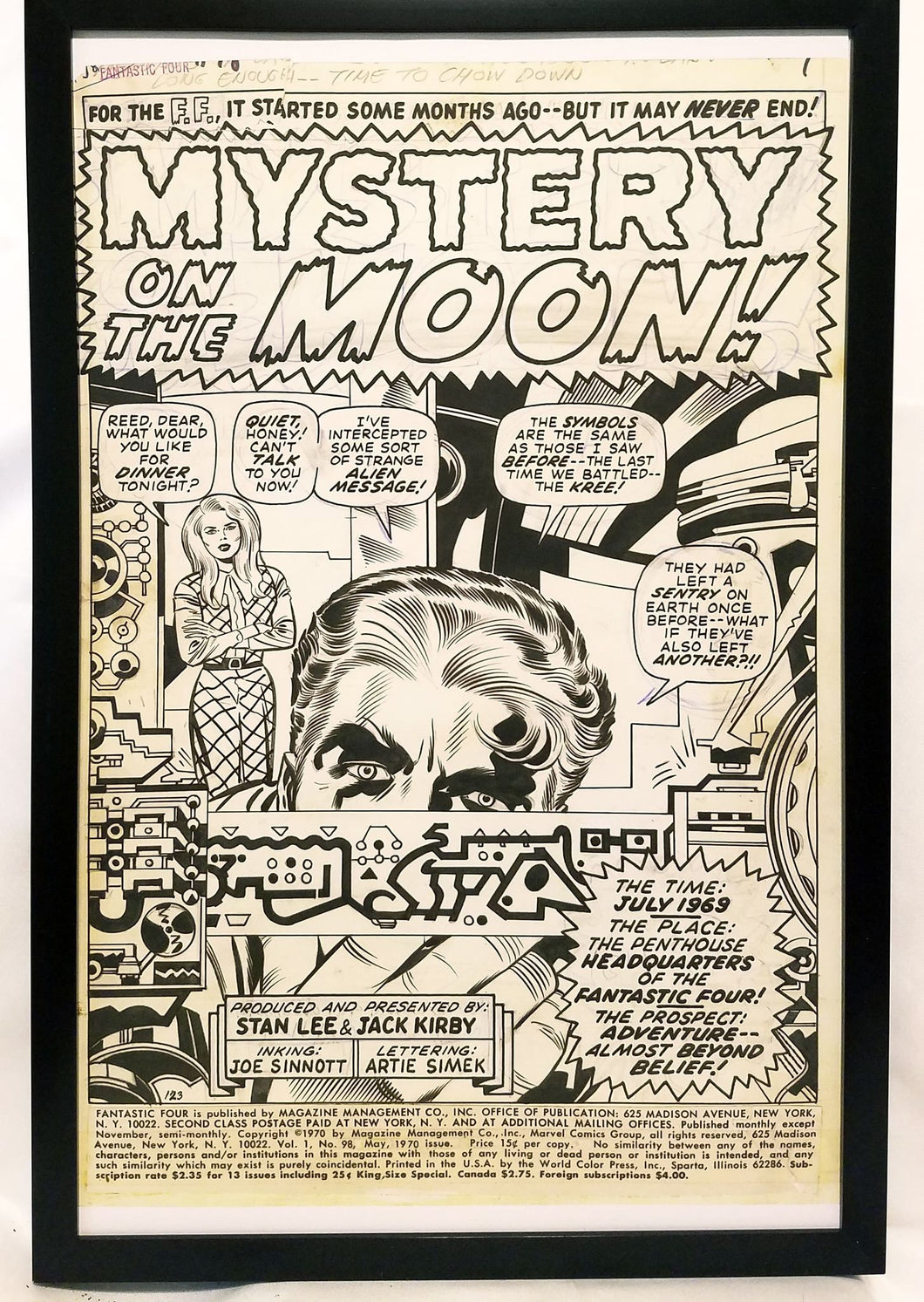 Fantastic Four #98 pg. 1 by Jack Kirby 11x17 FRAMED Original Art Poster Marvel Comics