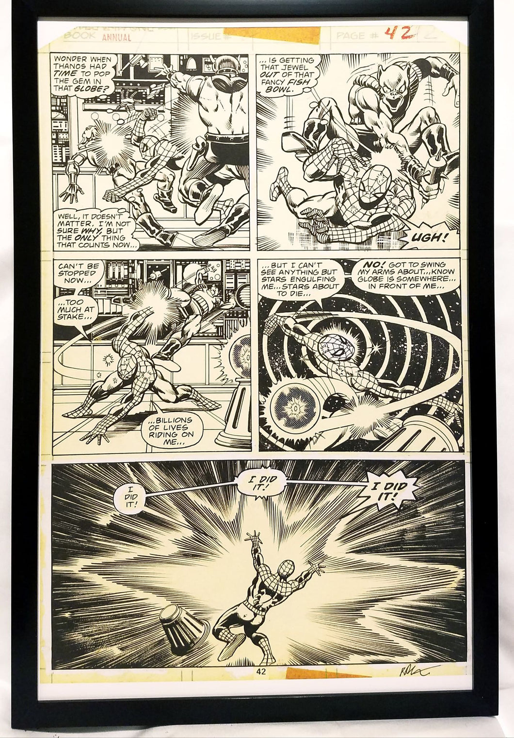 Marvel Two-In-One Annual #2 pg. 42 by Jim Starlin 11x17 FRAMED Original Art Poster Comics