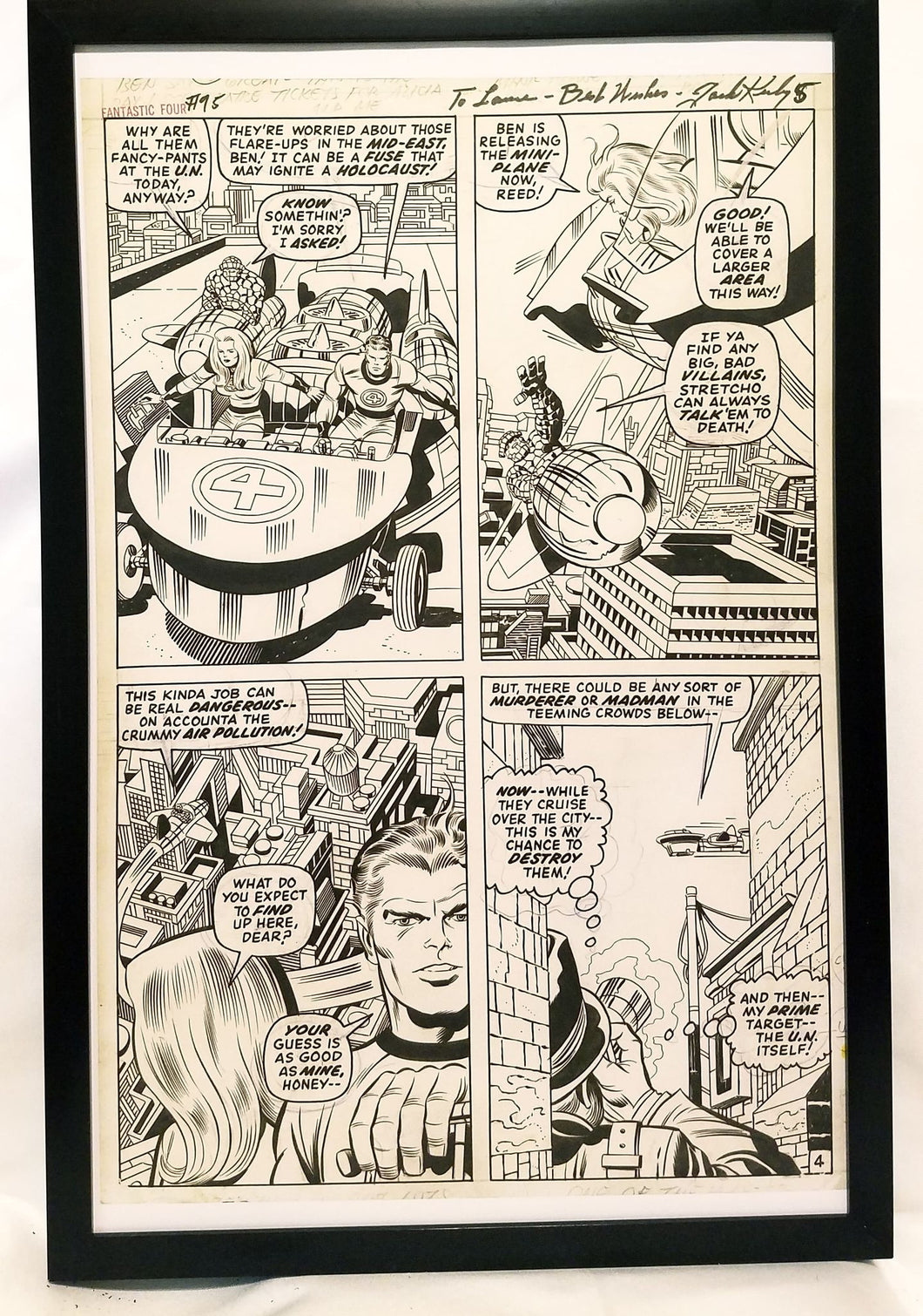 Fantastic Four #95 pg. 4 by Jack Kirby 11x17 FRAMED Original Art Poster Marvel Comics