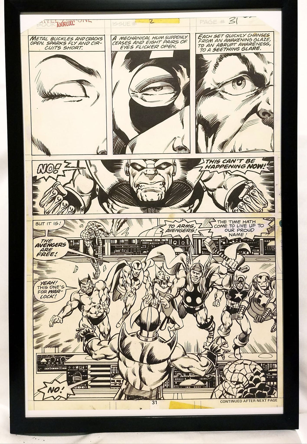 Marvel Two-In-One Annual #2 pg. 31 by Jim Starlin 11x17 FRAMED Original Art Poster Comics