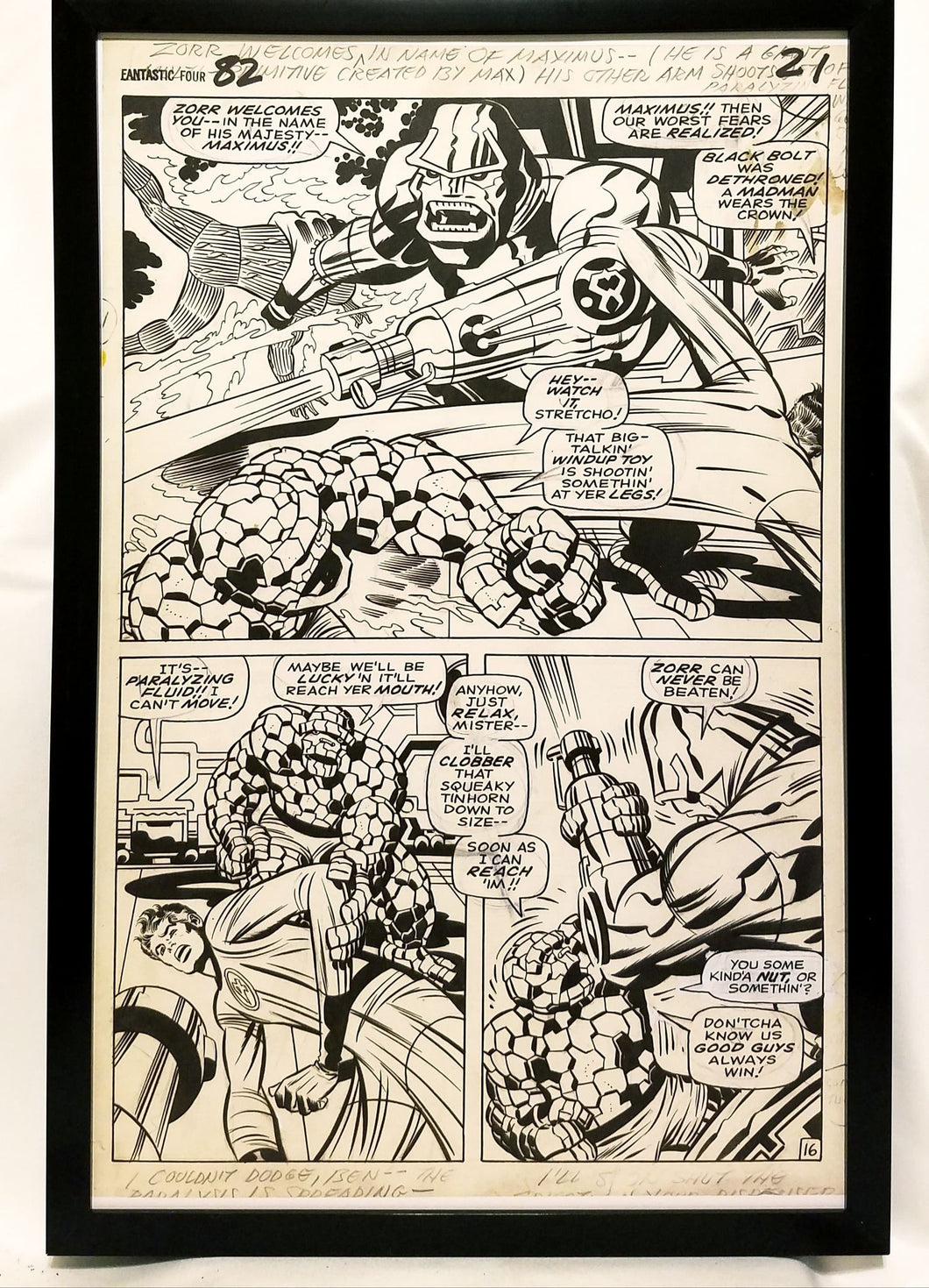 Fantastic Four #82 pg. 16 by Jack Kirby 11x17 FRAMED Original Art Poster Marvel Comics