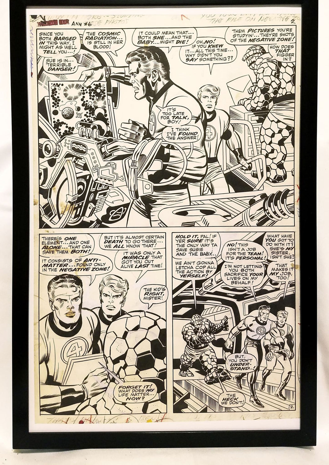 Fantastic Four Annual #6 pg. 2 by Jack Kirby 11x17 FRAMED Original Art Poster Marvel Comics