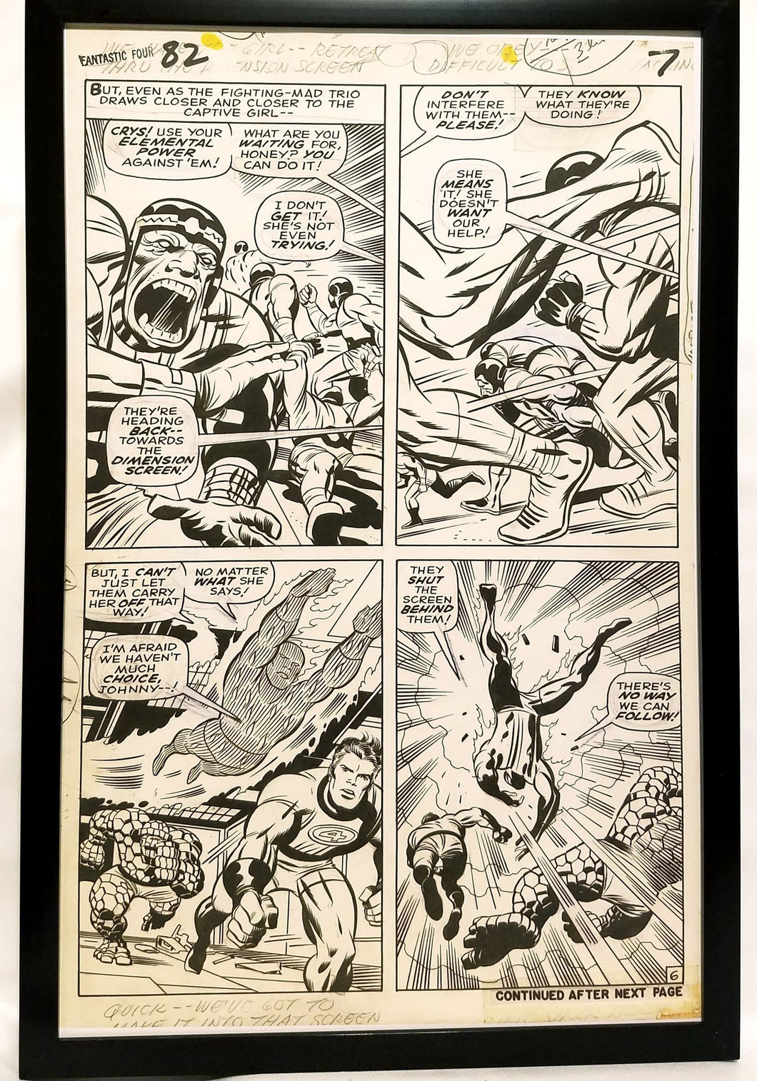 Fantastic Four #82 pg. 6 by Jack Kirby 11x17 FRAMED Original Art Poster Marvel Comics