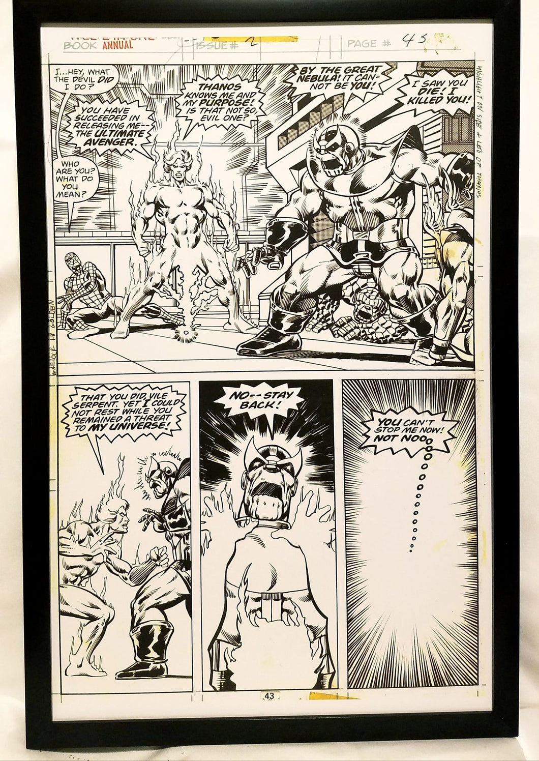 Marvel Two-In-One Annual #2 pg. 43 by Jim Starlin 11x17 FRAMED Original Art Poster Comics