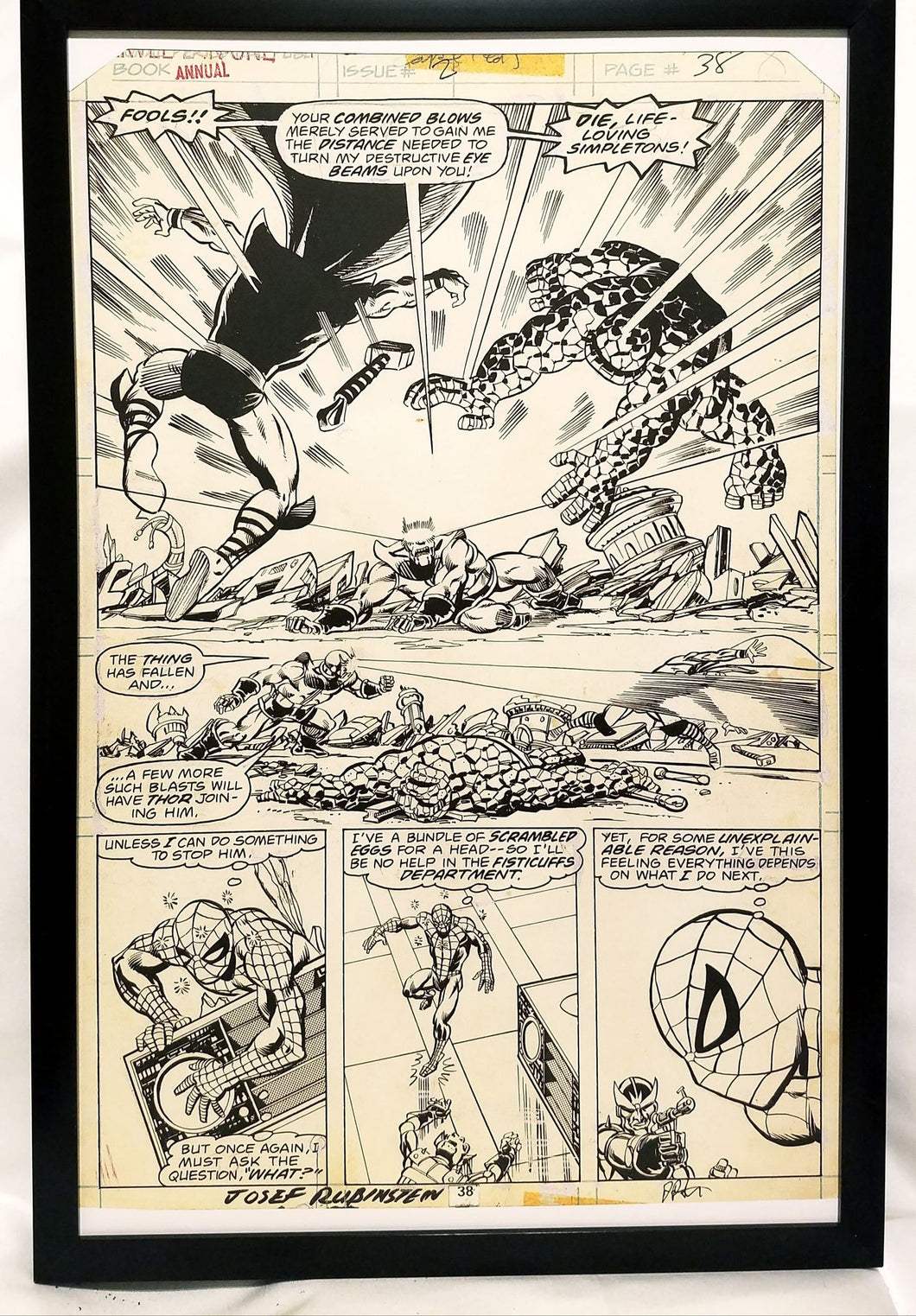 Marvel Two-In-One Annual #2 pg. 38 by Jim Starlin 11x17 FRAMED Original Art Poster Comics