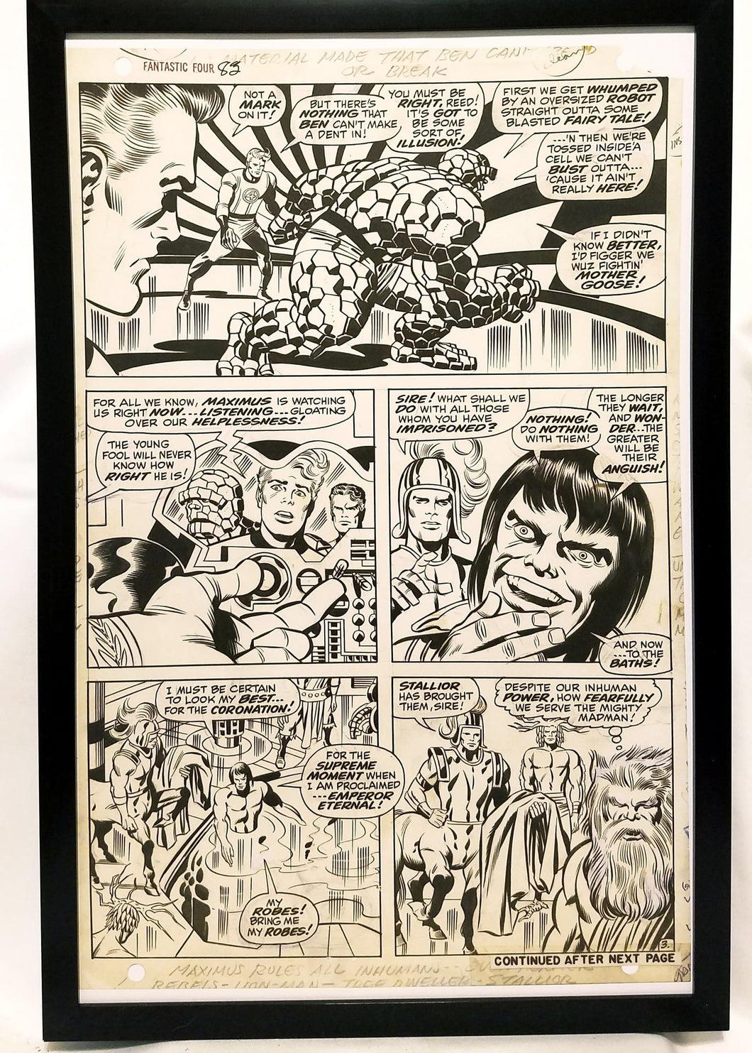 Fantastic Four #83 pg. 3 by Jack Kirby 11x17 FRAMED Original Art Poster Marvel Comics