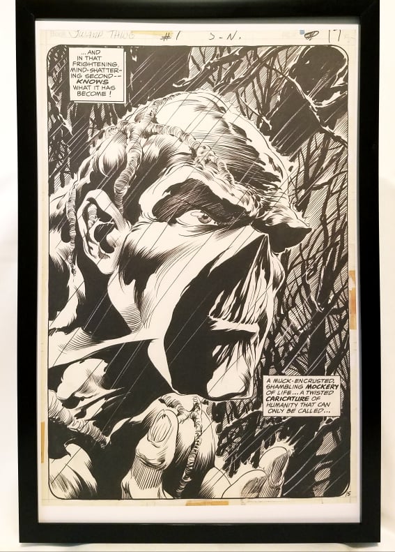 Swamp Thing #1 pg. 15 by Bernie Wrightson 11x17 FRAMED Original Art Poster DC Comics