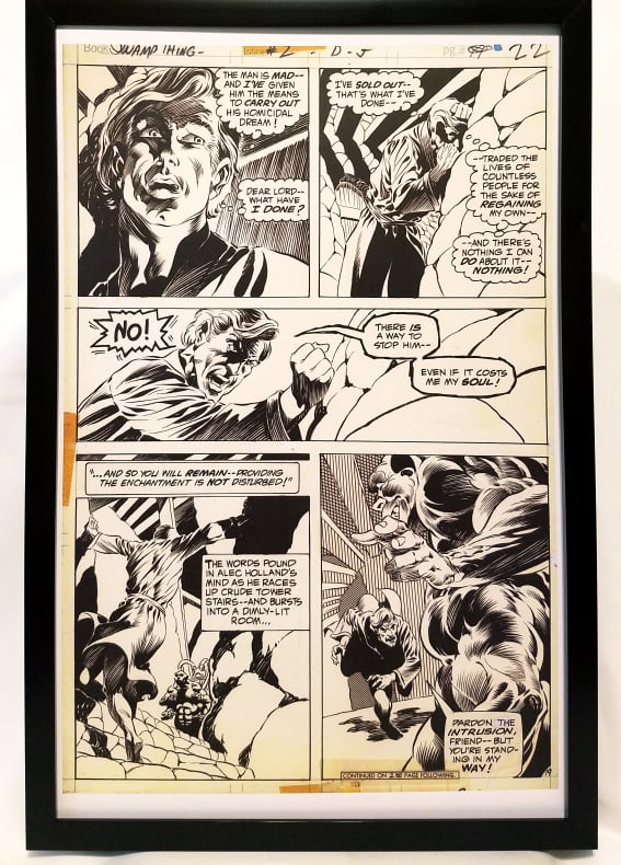 Swamp Thing #2 pg. 19 by Bernie Wrightson 11x17 FRAMED Original Art Poster DC Comics