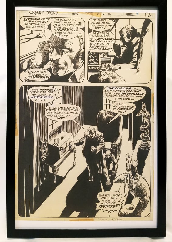 Swamp Thing #1 pg. 10 by Bernie Wrightson 11x17 FRAMED Original Art Poster DC Comics