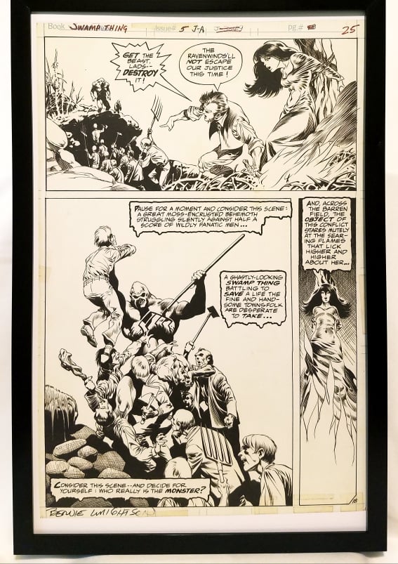 Swamp Thing #5 pg. 18 by Bernie Wrightson 11x17 FRAMED Original Art Poster DC Comics