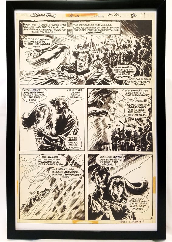 Swamp Thing #3 pg. 9 by Bernie Wrightson 11x17 FRAMED Original Art Poster DC Comics