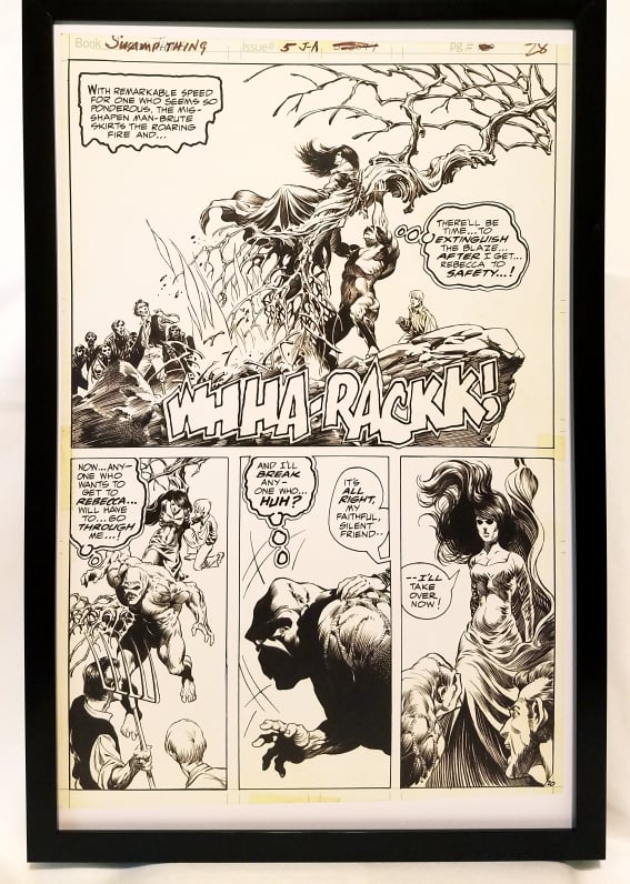 Swamp Thing #5 pg. 20 by Bernie Wrightson 11x17 FRAMED Original Art Poster DC Comics
