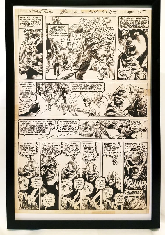 Swamp Thing #6 pg. 15 by Bernie Wrightson 11x17 FRAMED Original Art Poster DC Comics