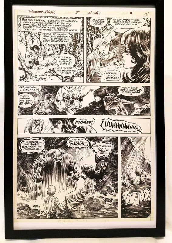 Swamp Thing #5 pg. 5 by Bernie Wrightson 11x17 FRAMED Original Art Poster DC Comics