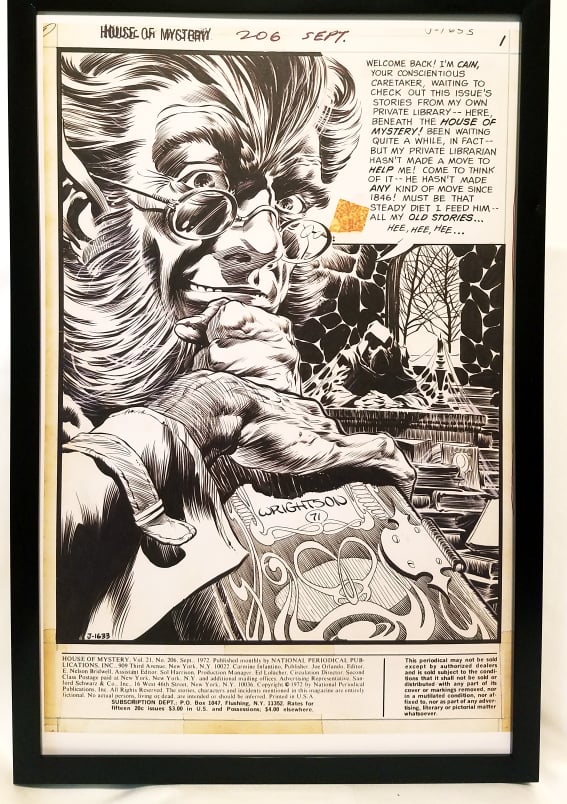 House of Mystery #206 pg. 1 by Bernie Wrightson 11x17 FRAMED Original Art Poster DC Comics