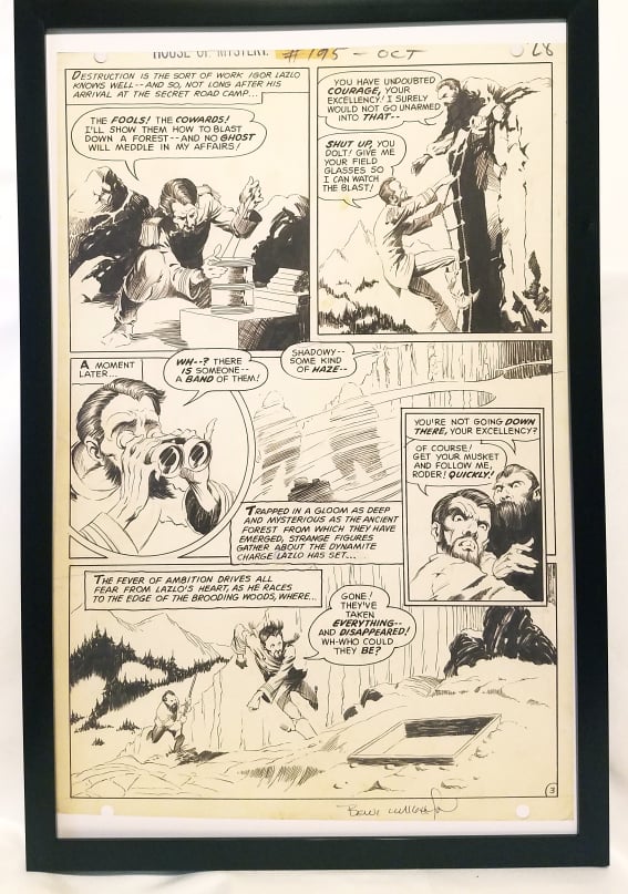 House of Mystery #195 pg. 3 by Bernie Wrightson 11x17 FRAMED Original Art Poster DC Comics