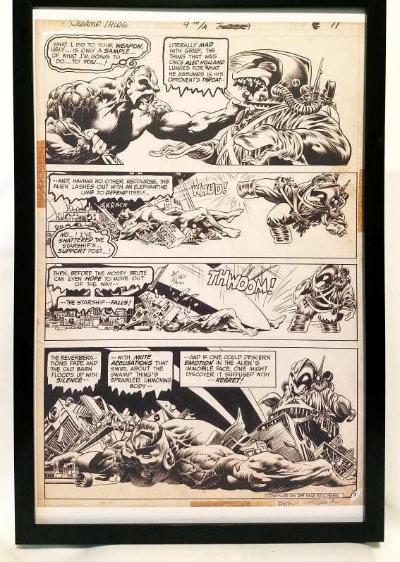 Swamp Thing #9 pg. 9 by Bernie Wrightson 11x17 FRAMED Original Art Poster DC Comics