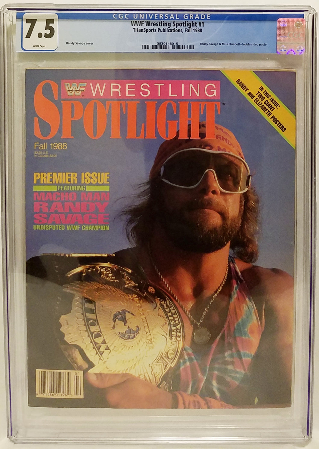 WWF Wrestling Spotlight Magazine #1 Randy Savage CGC 7.5 (1988) Highest on census!!