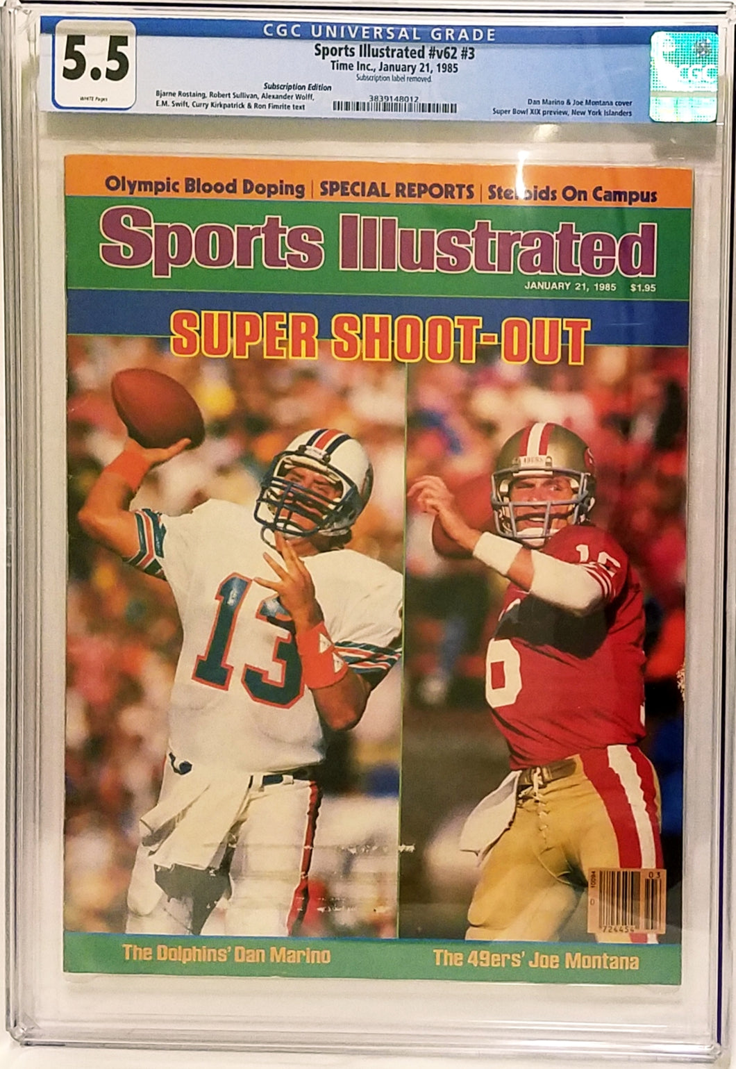 Sports Illustrated Magazine CGC 5.5 - Marino vs. Montana SuperBowl XIX - 1985 issue