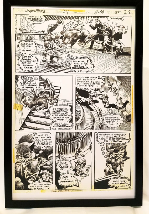 Swamp Thing #4 pg. 20 by Bernie Wrightson 11x17 FRAMED Original Art Poster DC Comics