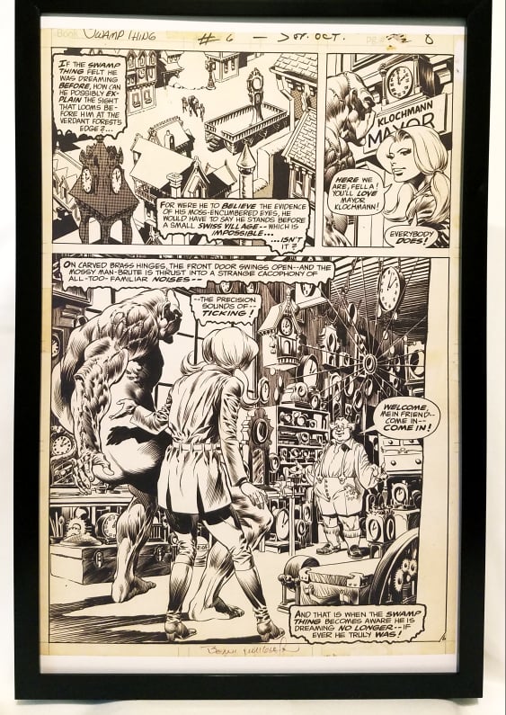 Swamp Thing #6 pg. 6 by Bernie Wrightson 11x17 FRAMED Original Art Poster DC Comics