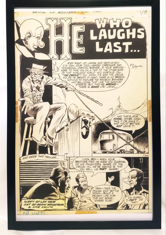 House of Mystery #221 pg. 1 by Bernie Wrightson 11x17 FRAMED Original Art Poster DC Comics