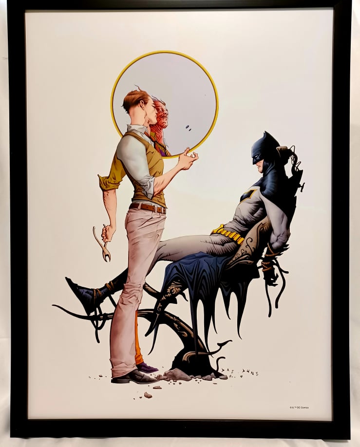 Batman vs. Two-Face by Jae Lee FRAMED 12x16 Art Print DC Comics Poster