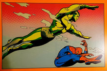 Load image into Gallery viewer, Namor &amp; Spider-Man 20x30 Black Light Art Marvel Comics Poster Third Eye Print
