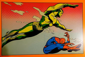 Namor & Spider-Man 20x30 Black Light Art Marvel Comics Poster Third Eye Print