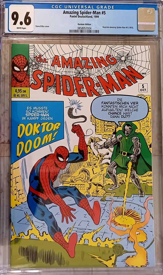 Amazing Spider-Man #5 German Facsimile Edition CGC 9.6 w/ Dr. Doom (Marvel Comics)