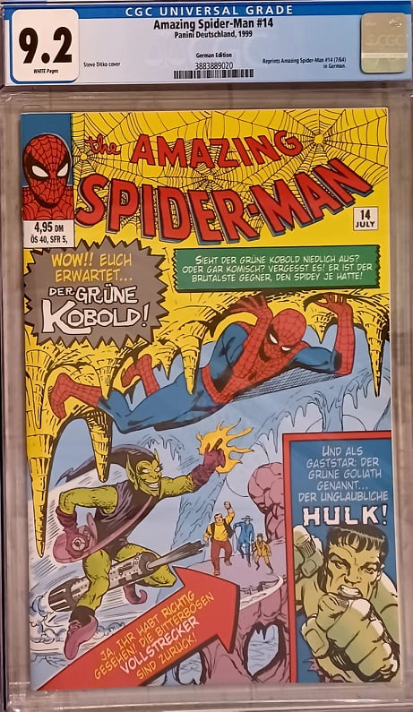Amazing Spider-Man #14 German Facsimile Edition CGC 9.2 - 1st Green Goblin (Marvel Comics)