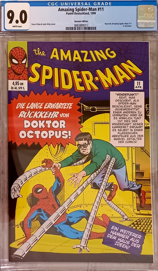 Amazing Spider-Man #11 German Facsimile Edition CGC 9.0 - 2nd Dr. Octopus (Marvel Comics)