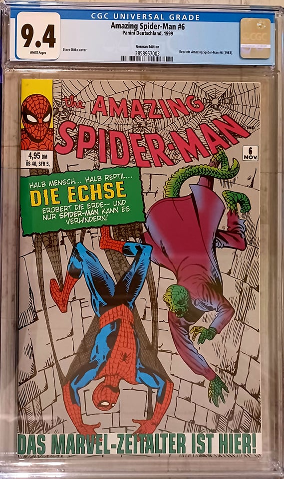 Amazing Spider-Man #6 German Facsimile Edition CGC 9.4 - 1st Lizard (Marvel Comics)