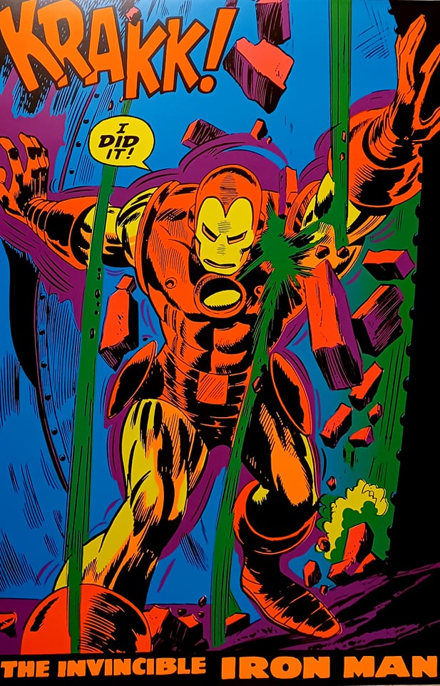 Iron Man by Gene Colan 20x30 Black Light Art Marvel Comics Poster Third Eye Print