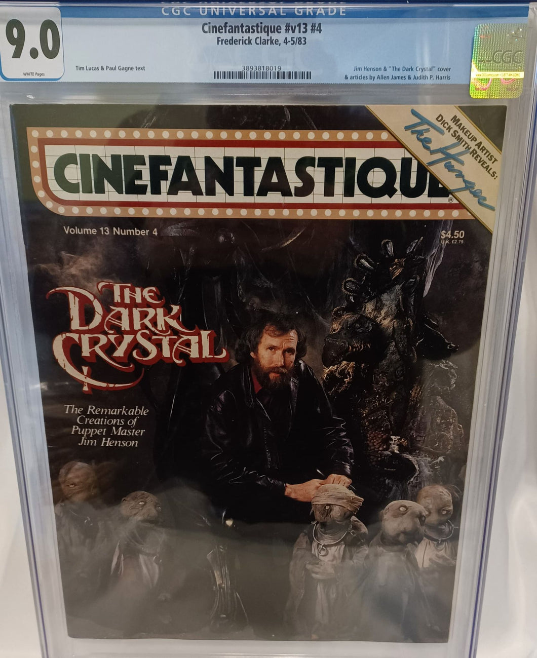 Cinefantastique Magazine Apr 1983 CGC 9.0 - Jim Henson's Dark Crystal, highest on census!
