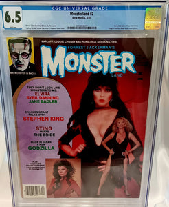 Monsterland #2 April 1985 CGC 6.5 - First national Elvira magazine cover!