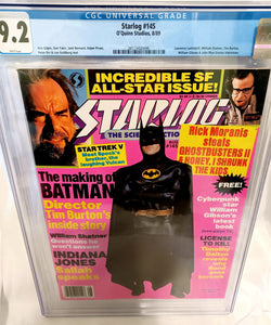 Starlog Magazine #145 Aug 1989 CGC 9.2 - 89 Batman cover, highest on census!