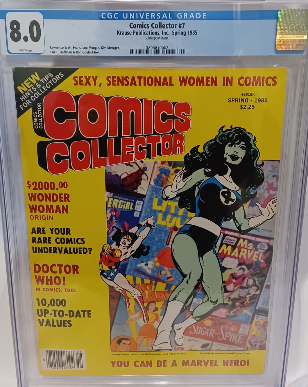 Comics Collector #7 1985 CGC 8.0 - Wonder Woman & John Byrne She-Hulk cover